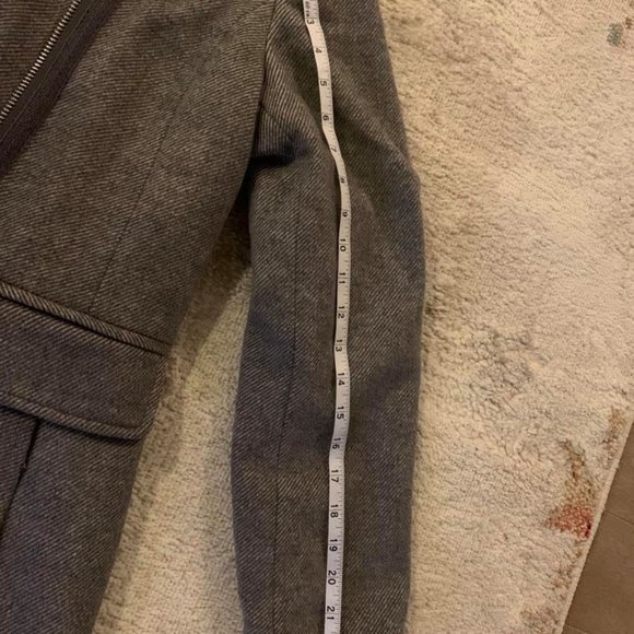 Christian Berg Grey Pea Coat with Fur Hood - Picture 4 of 6